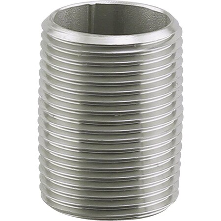 Plumbeeze PLUMB-EEZE 1-1/4 In. MIP x Close Stainless Steel Nipple U2-SSN-12